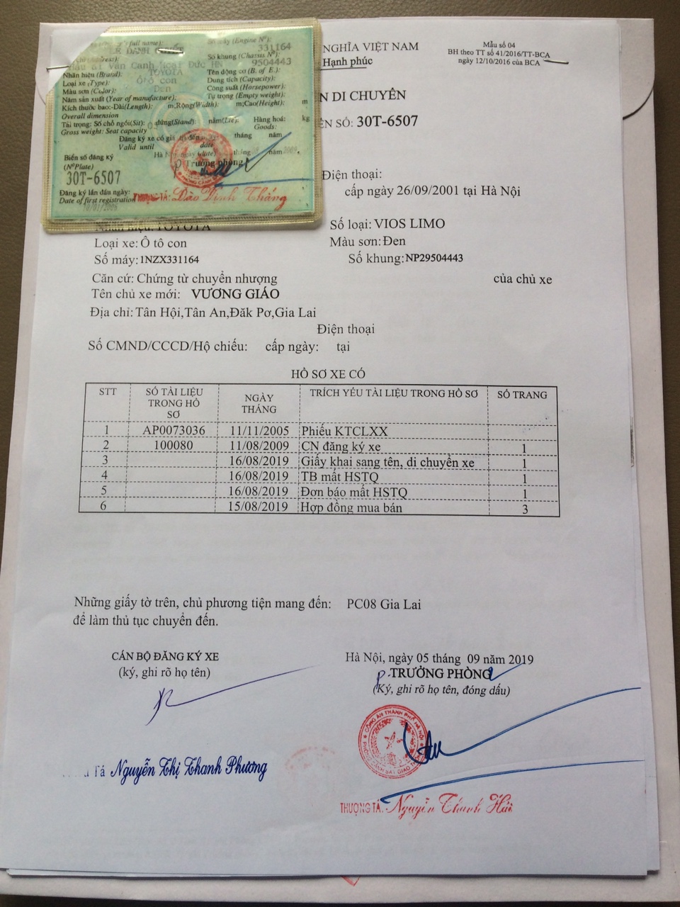 Dịch vụ rút hồ sơ gốc xe máy ô tô Hà Nội - Sài Gòn