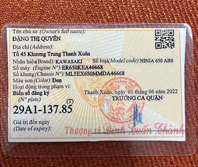 Dịch vụ sang tên xe máy quận Thanh Xuân