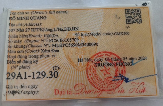 Dịch vụ sang tên xe mô tô phân khối lớn tại Hà Nội