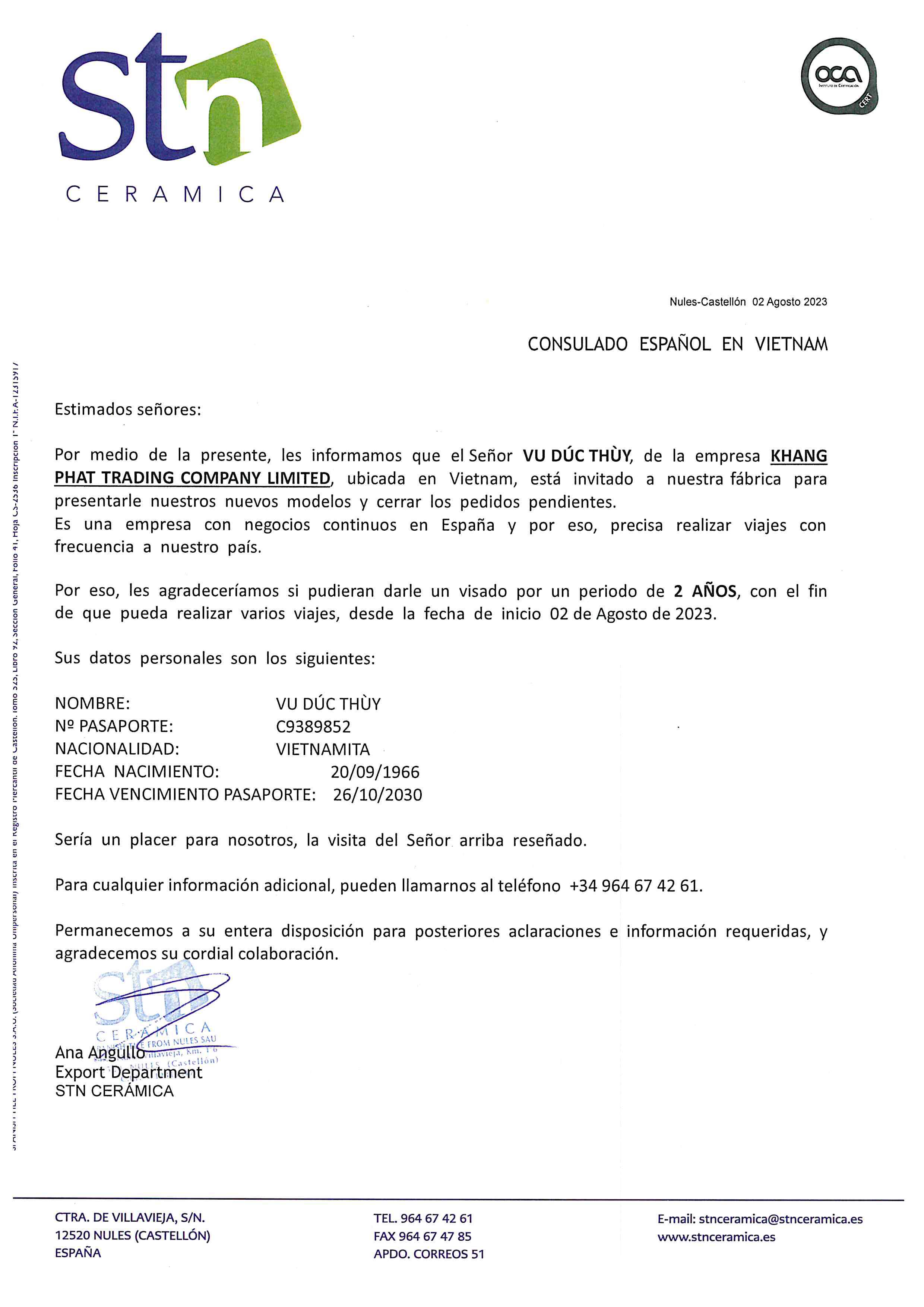 CHỨNG NHẬN NHẬP KHẨU