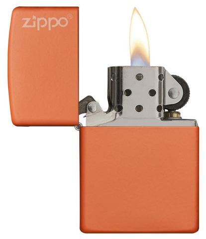 Zippo Orange Matte with Zippo Logo phụ kiện cho mùa hè