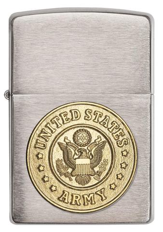 Zippo US Army Emblem Rrushed Chrome cao cấp chất lượng cao