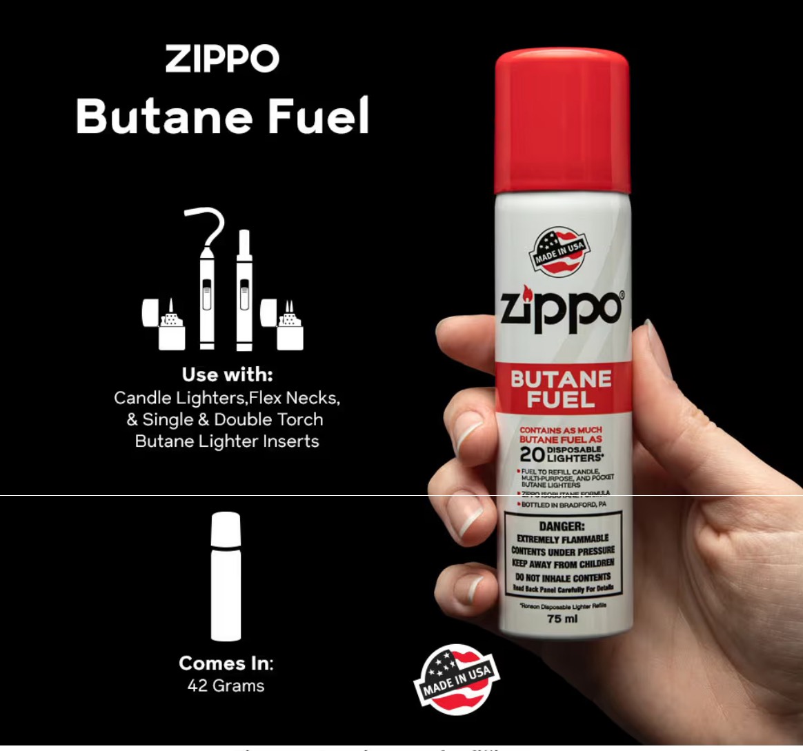 Zippo Premium Butane Fuel 75ml Gas Zippo Butane Thượng Hạng 75ml