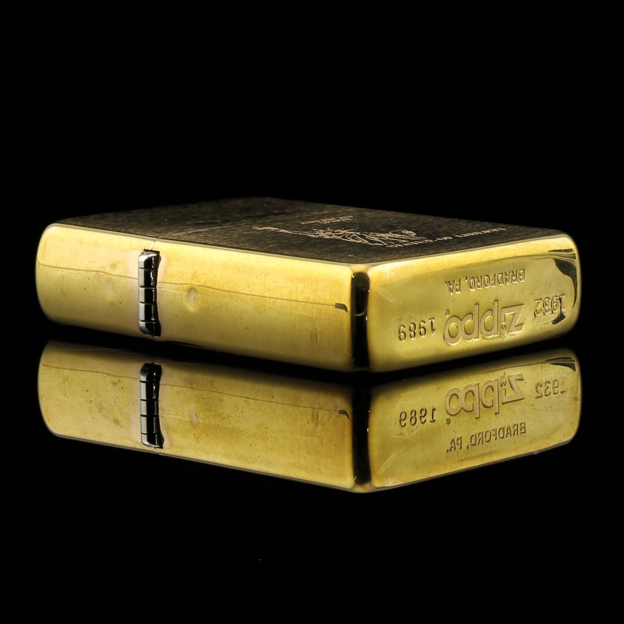 Zippo -AMERICAN-SPIRIT-STAUE-OF-LIBERTY-SOLID-BRASS-1932-1989-CHU-NIEN-sieu-hiem-quan-tang-ban-be\