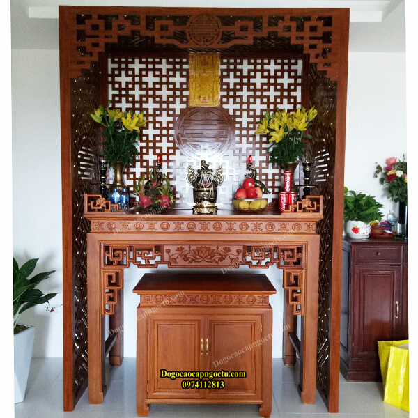 bàn thờ gỗ gõ đỏ
