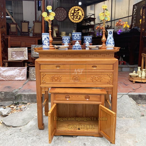 bàn thờ gỗ sồi