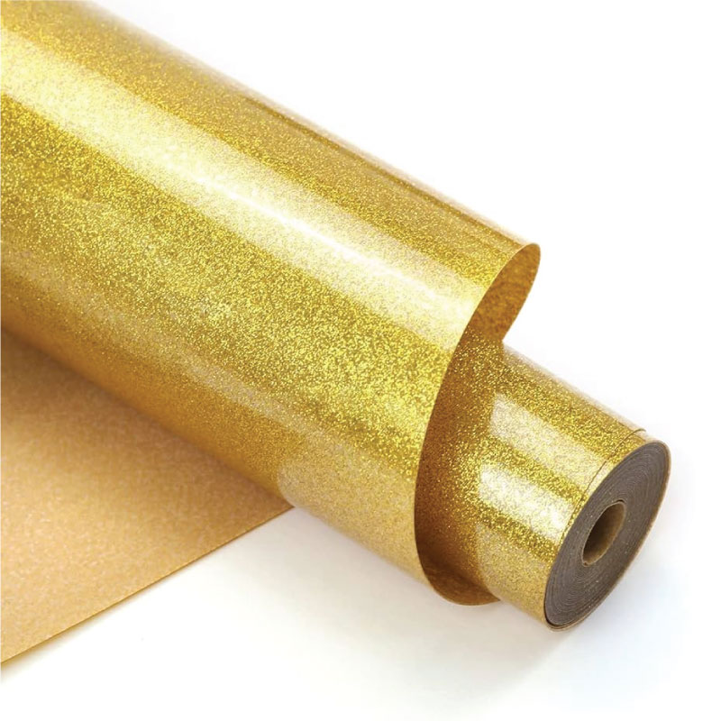 Decal PVC Trung Quốc màu vàng nhũ khổ 0.61x50m