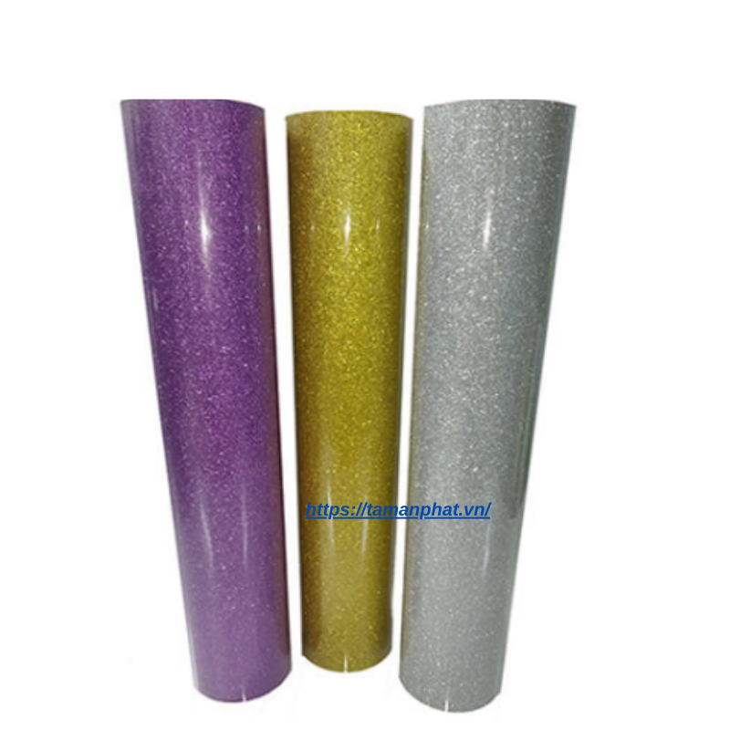 Decal PU Hàn Quốc kim tuyến màu bạc khổ 0,5x50m