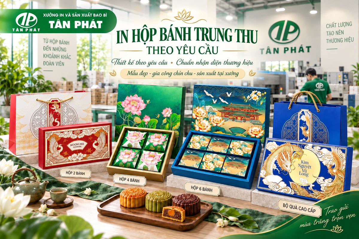 In hộp bánh Trung thu theo yêu cầu tại Bao bì Tân Phát