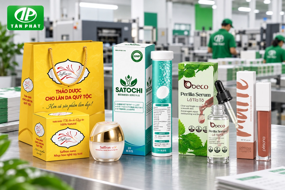 In hộp giấy mỹ phẩm theo yêu cầu tại Bao bì Tân Phát