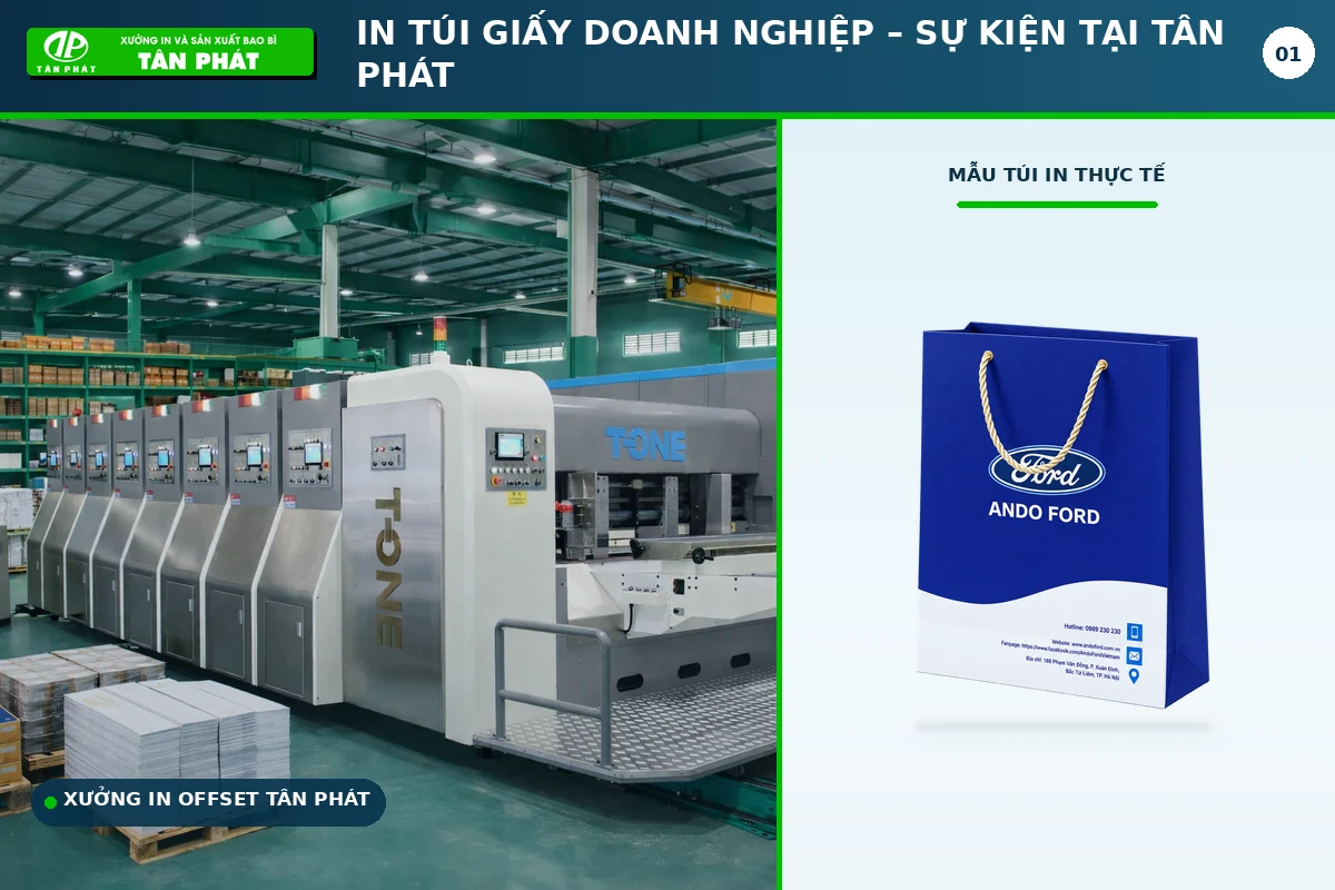 In túi giấy doanh nghiệp – sự kiện theo yêu cầu tại Bao bì Tân Phát