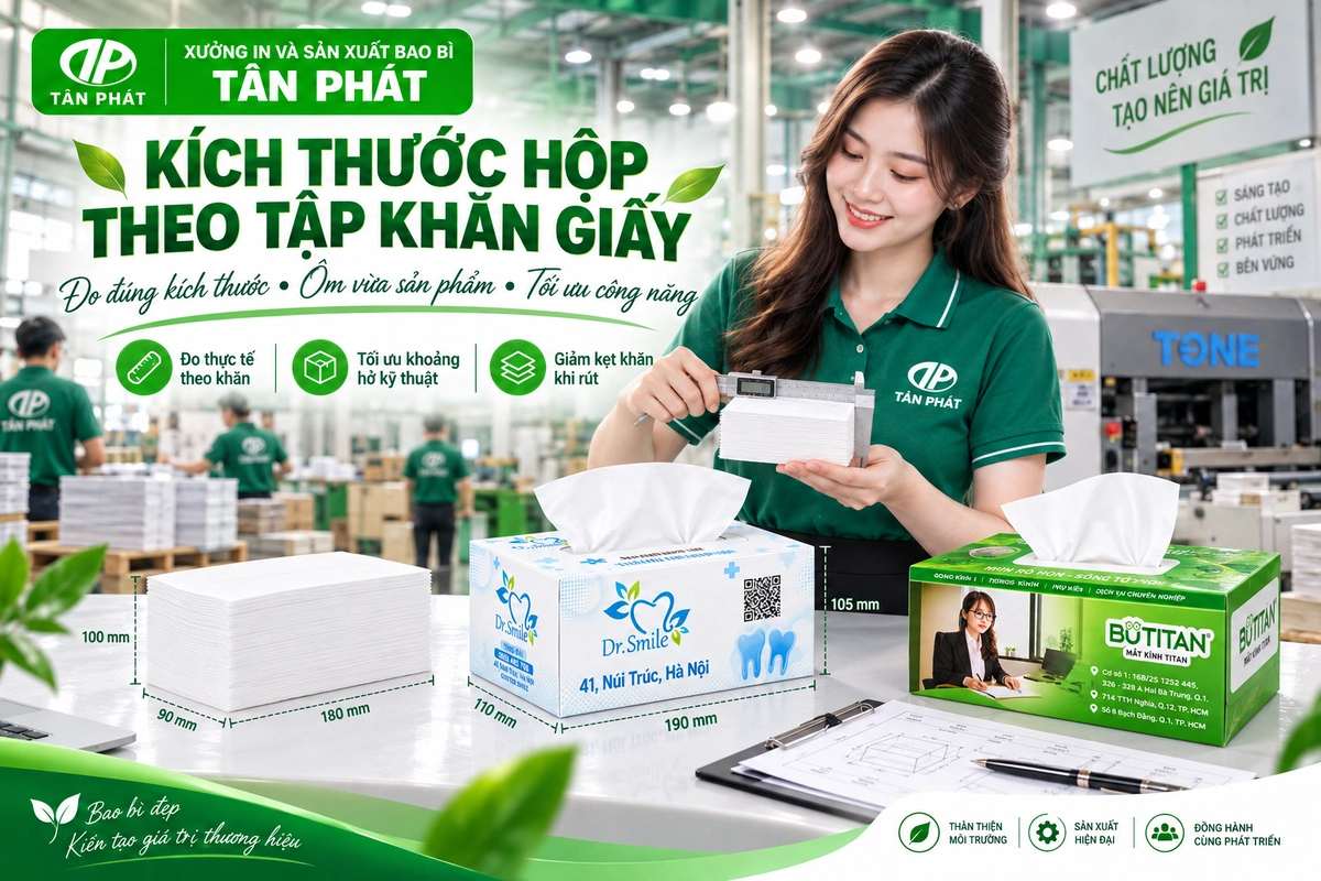 Đo kích thước tập khăn để thiết kế hộp giấy vừa sản phẩm
