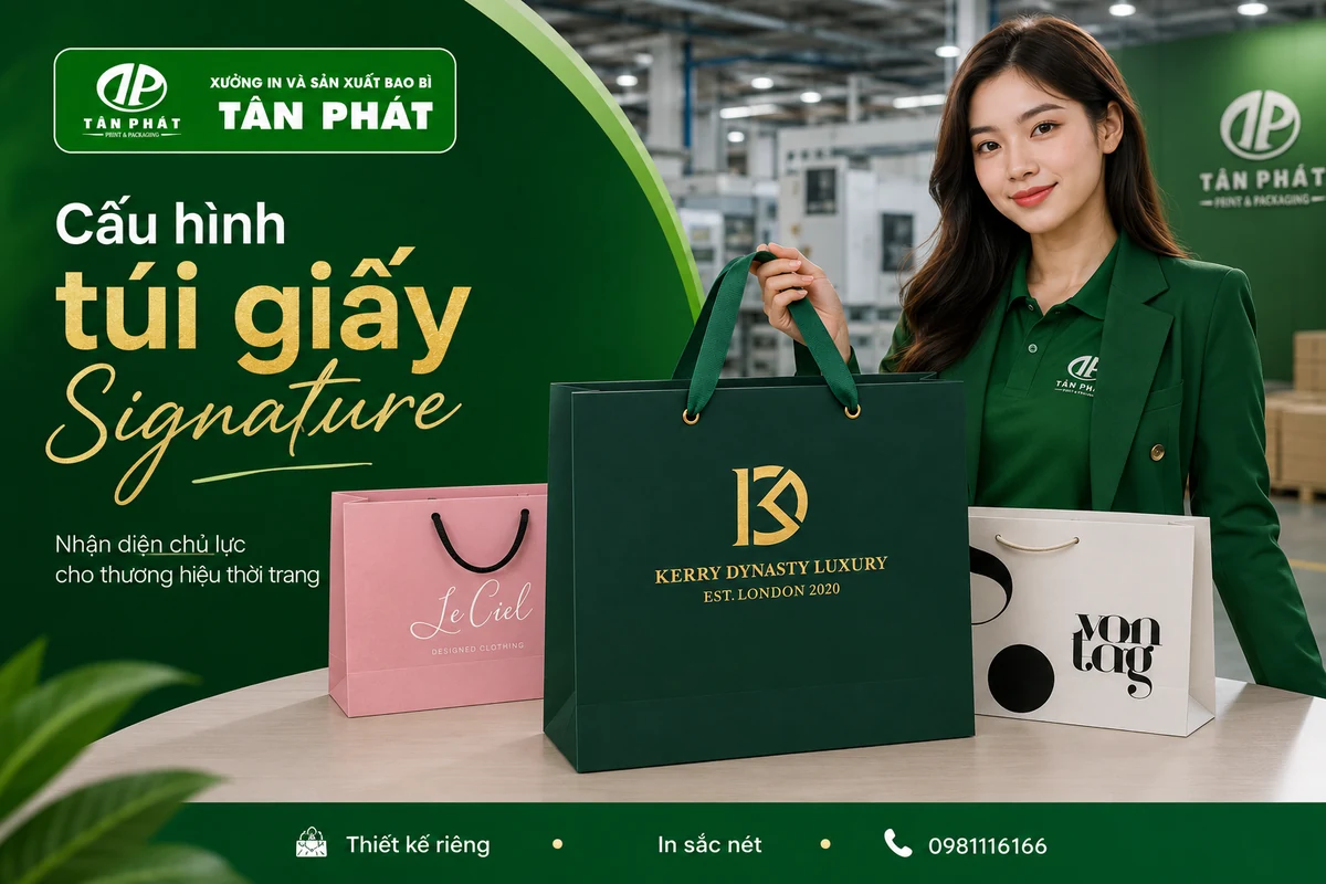 Cấu hình túi giấy thời trang signature cho thương hiệu