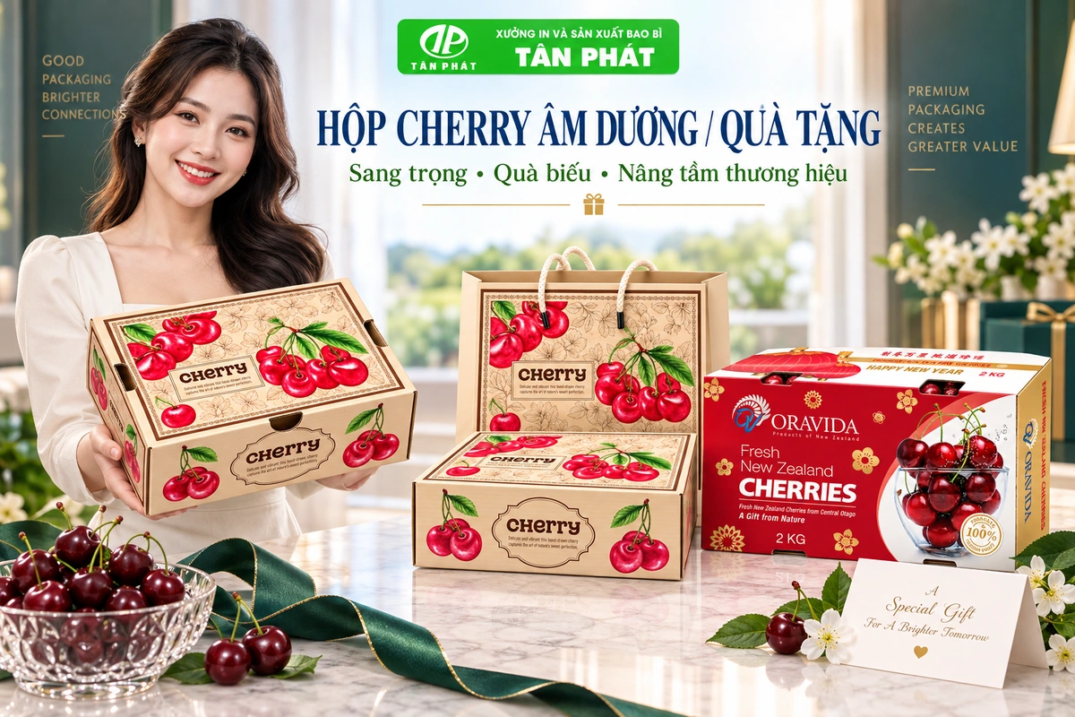 Hộp cherry âm dương và hộp quà tặng cao cấp