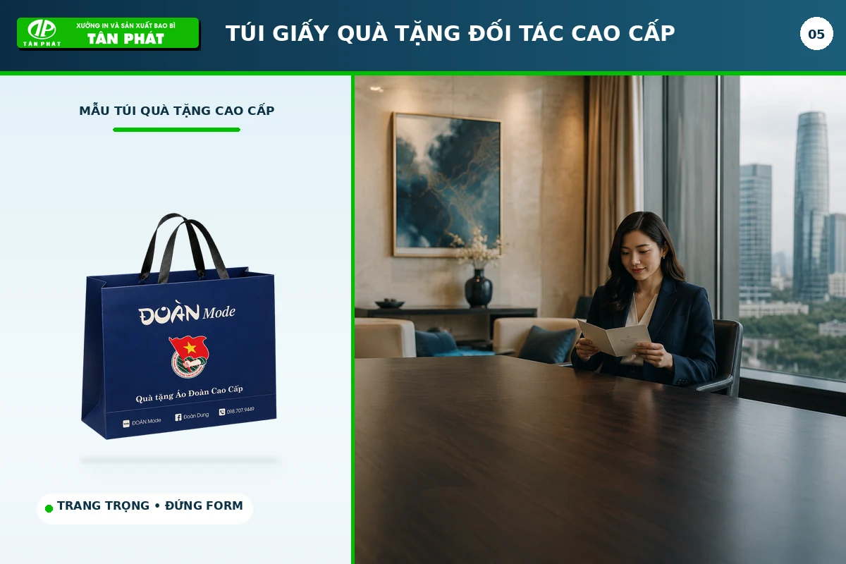 Túi giấy quà tặng doanh nghiệp cao cấp dành cho đối tác