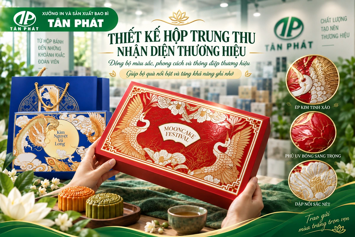 Thiết kế hộp Trung thu theo nhận diện thương hiệu