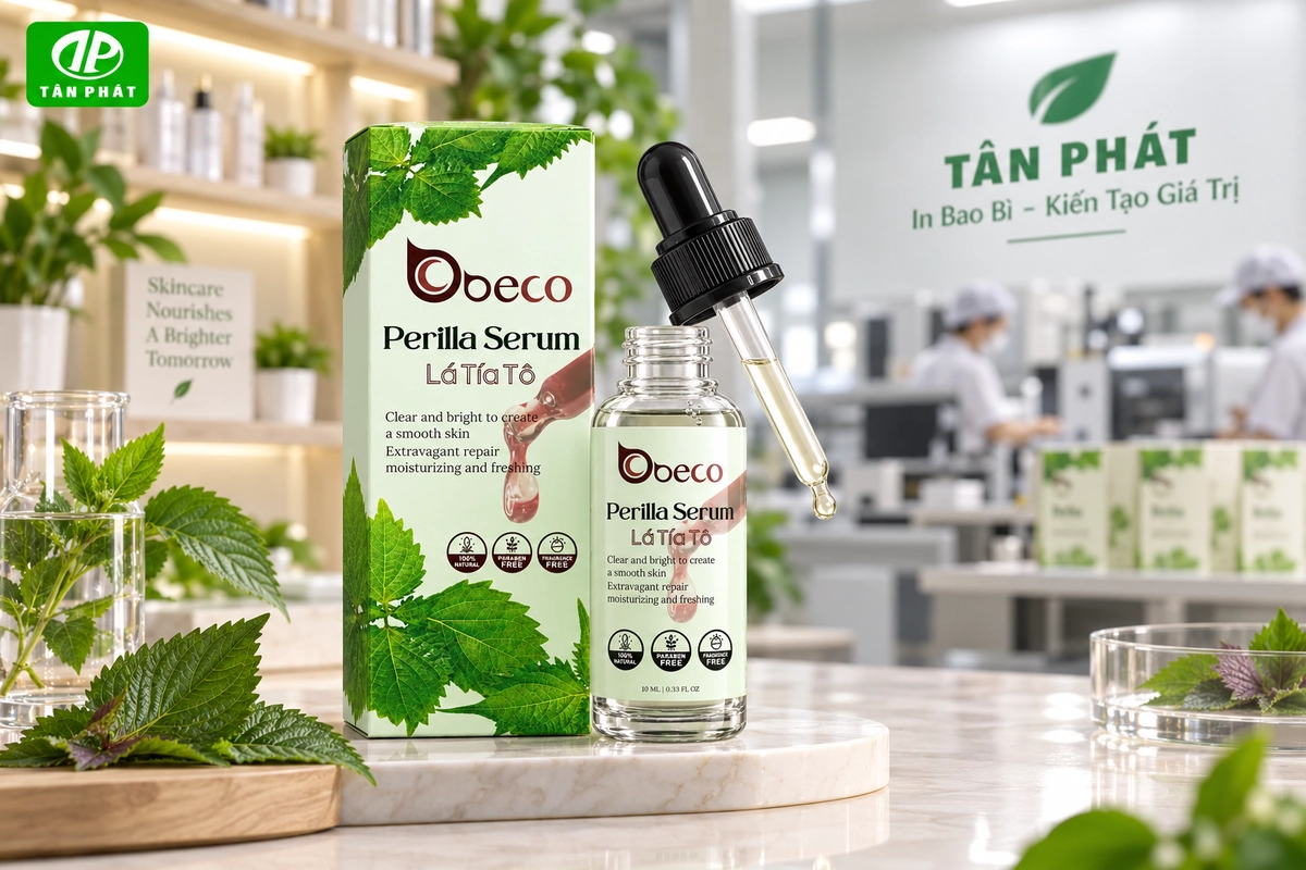 Hộp giấy đựng serum có thiết kế nhận diện nổi bật