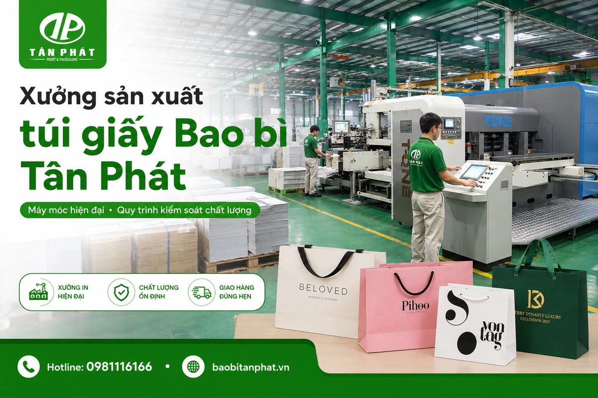 Xưởng sản xuất túi giấy Bao bì Tân Phát