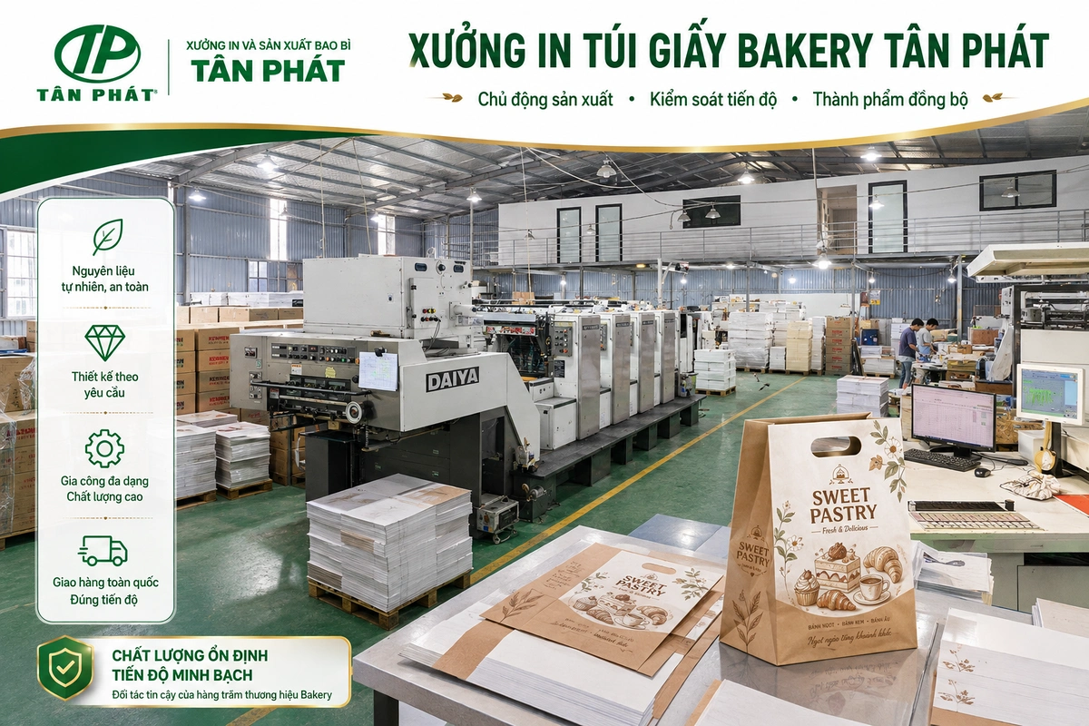 Xưởng in túi giấy bakery Bao bì Tân Phát