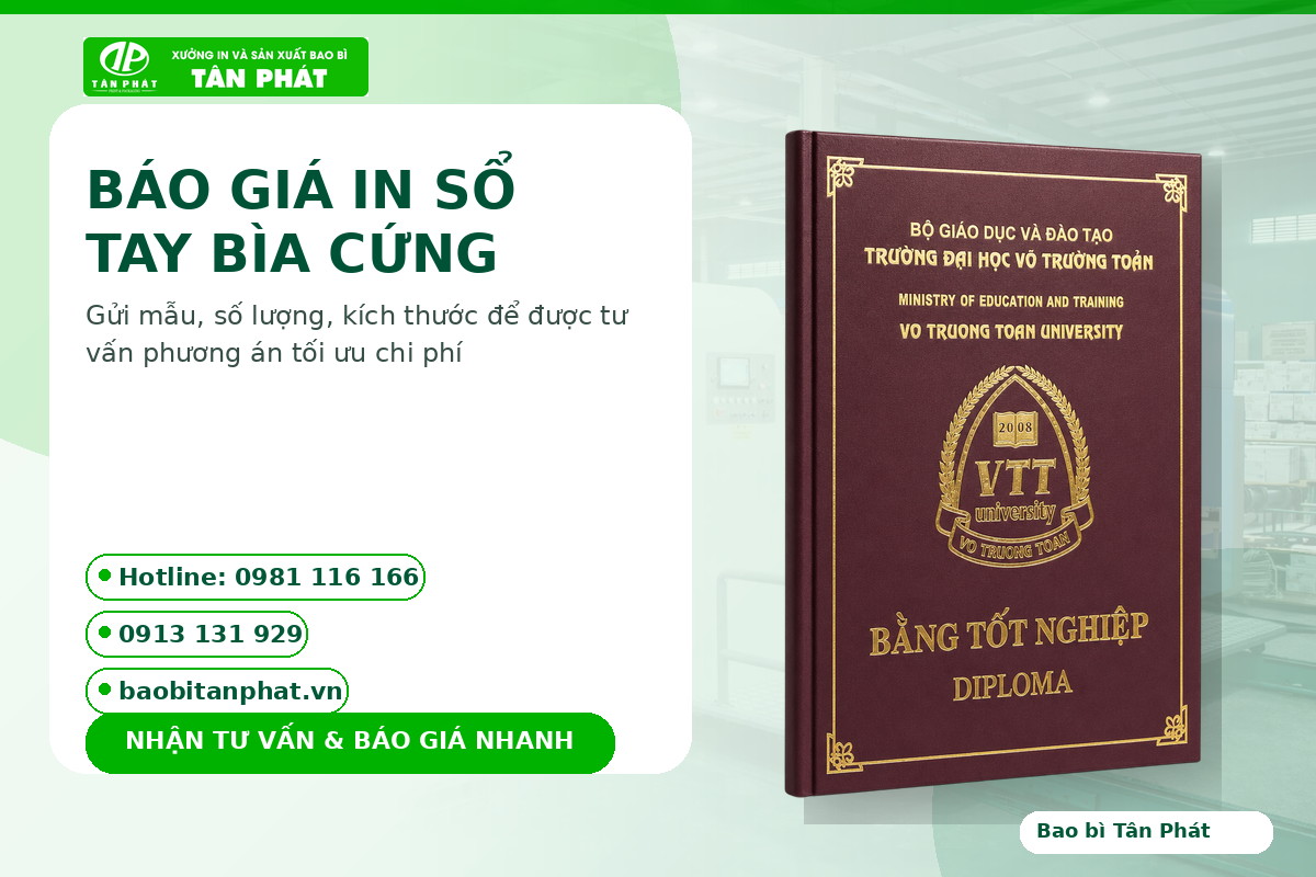 báo giá in sổ tay bìa cứng Tân Phát
