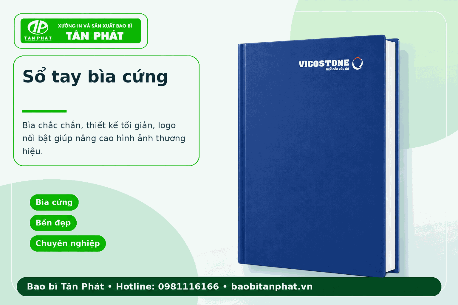 Mẫu sổ tay bìa cứng in logo thương hiệu đẹp và chắc chắn