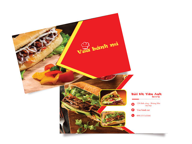 Mẫu card visit quản lý tiệm bánh