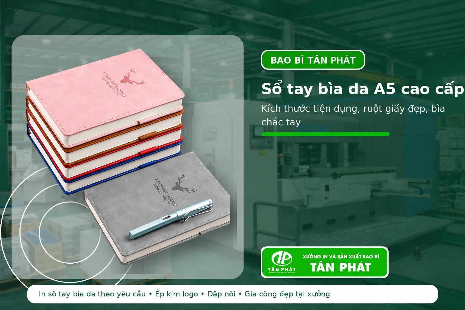 in sổ tay bìa da cao cấp Tân Phát