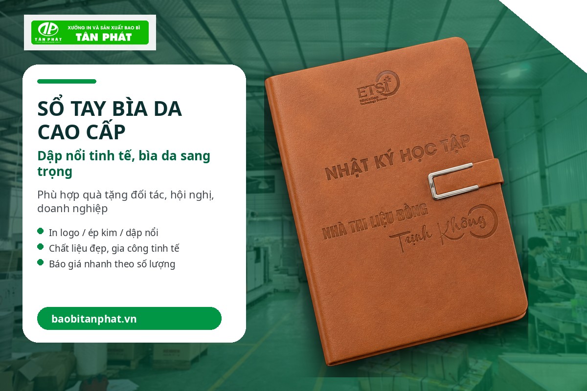 Sổ tay cao cấp in logo doanh nghiệp đẹp