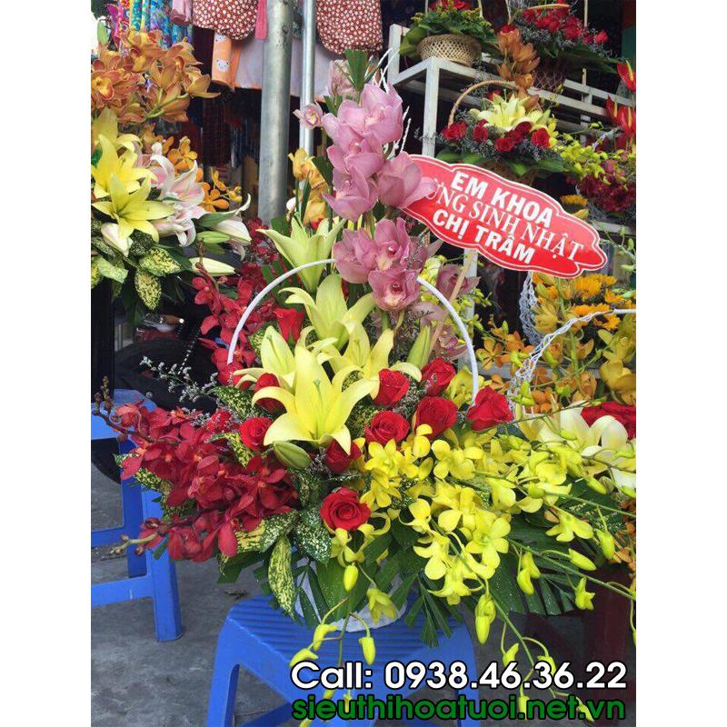 Giỏ hoa tươi tình yêu ban mai HG-BM01