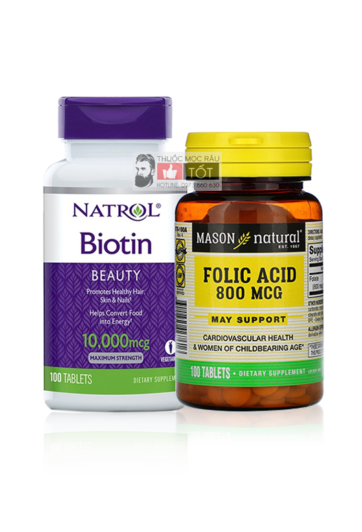 Biotin folic rậm râu