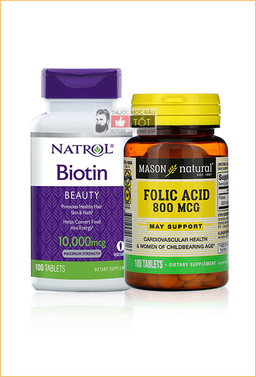 Biotin folic rậm râu