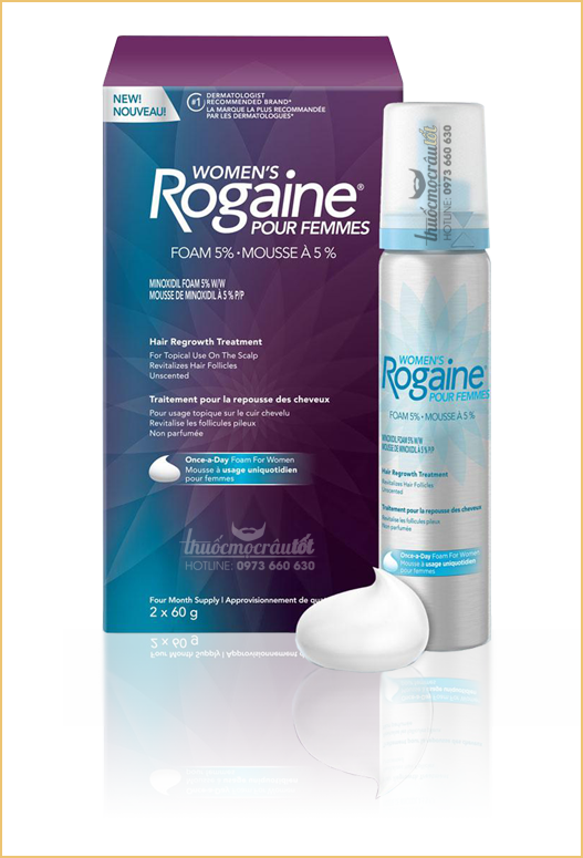 Thuốc mọc tóc Minoxidil 5% dạng bọt Rogaine cho Nữ