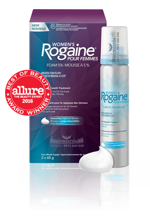 Thuốc mọc tóc Minoxidil 5% dạng bọt Rogaine cho Nữ