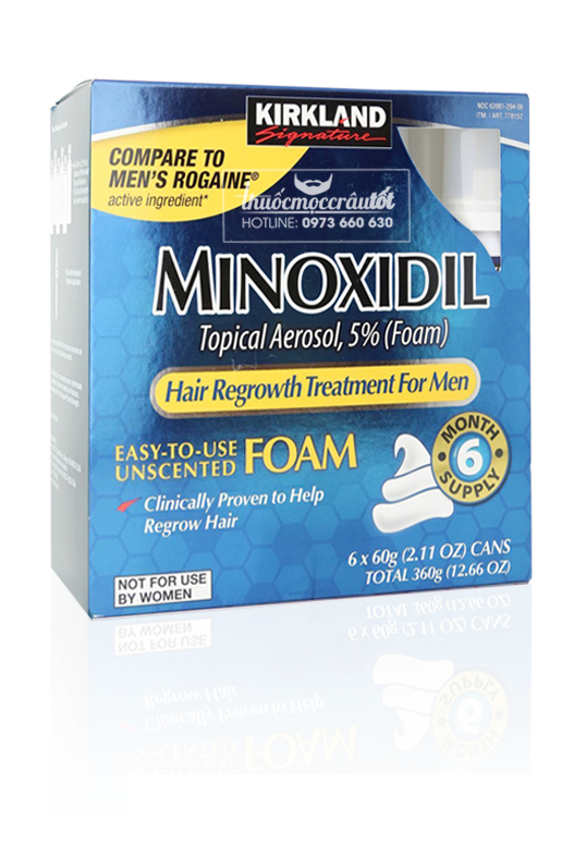 Thuốc mọc râu tóc Minoxidil 5% dạng foam