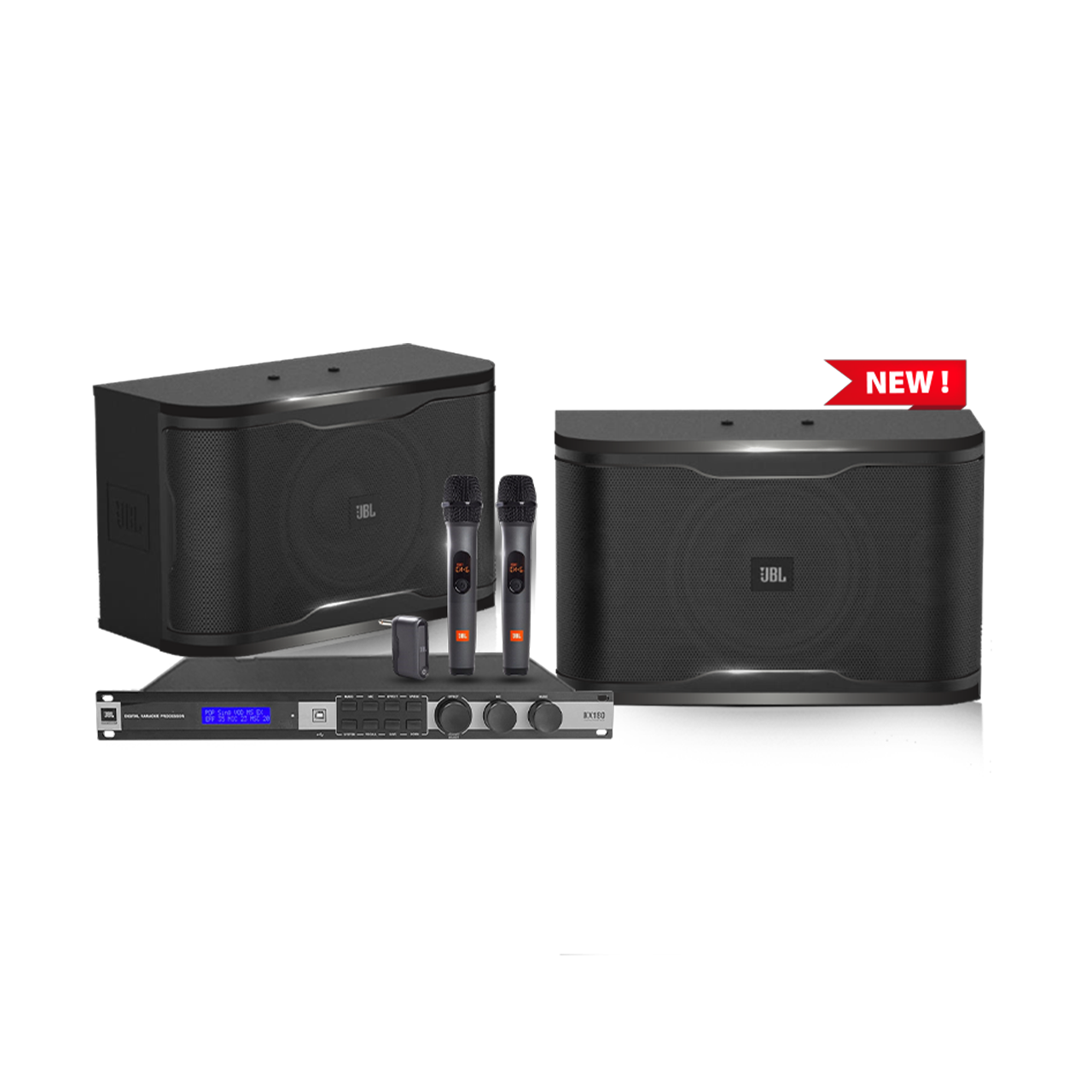 Combo karaoke active Loa JBL RM210+ Vang số JBL KX180 + Micro JBL Wireless