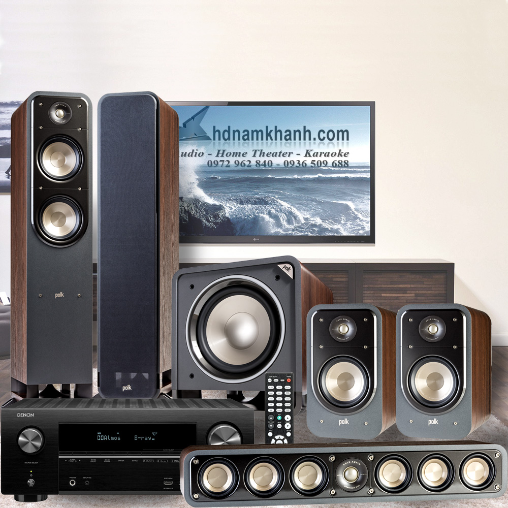 Amply Denon X2600H+Bộ 5.1 Polk Audio S55