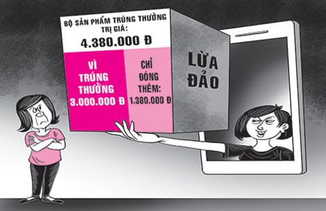 Cảnh giác chiêu lừa trúng thưởng mua sắm