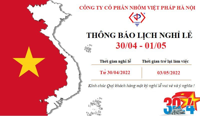 THÔNG BÁO NGHỈ LỄ 30/4 - 1/5