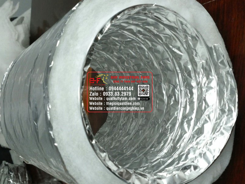 Ống Gió Bạc Mềm Phủ Nhôm Chịu Nhiệt Tốt
