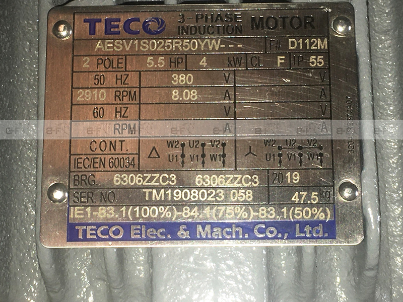 Quạt ly tâm motor teco