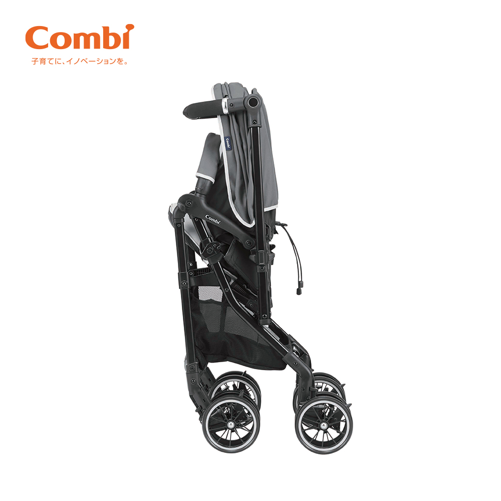 Xe đẩy Combi Sugocal Compact 4 bánh quay tự động màu đỏ