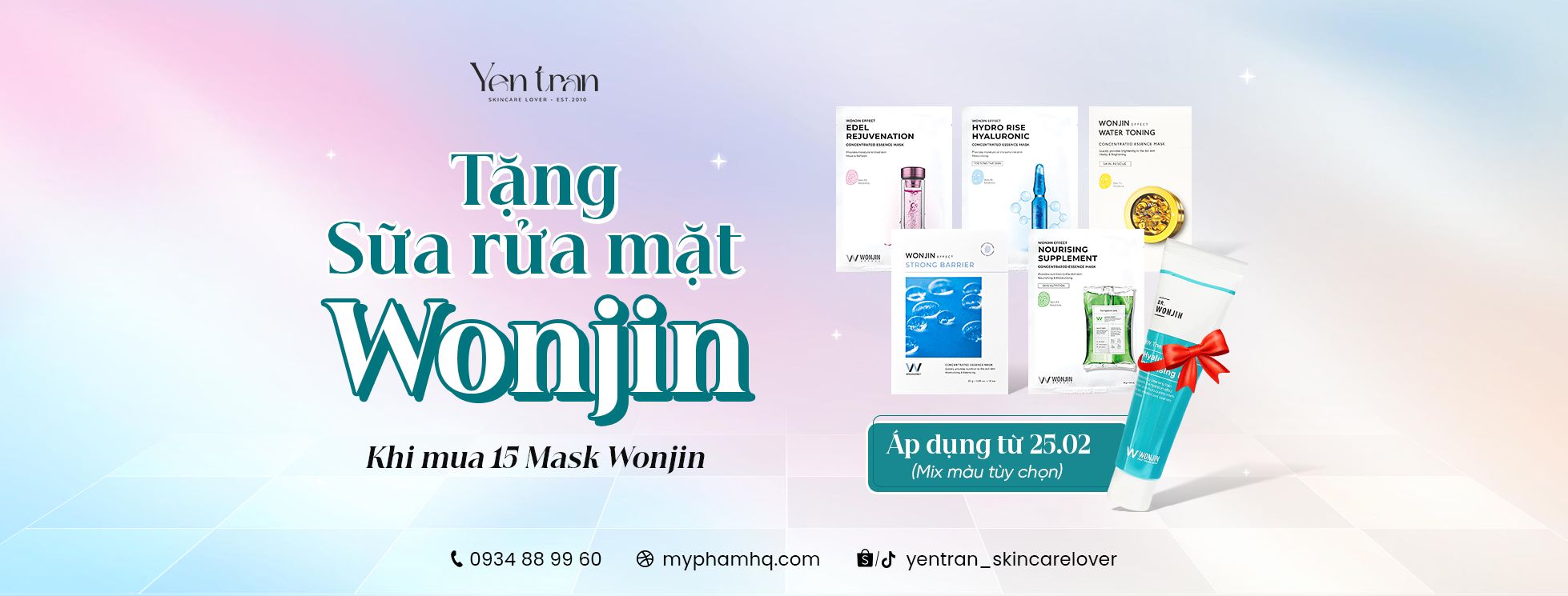 Mua 15 Mask Wonjin (tùy chọn) - Tặng 1 SRM Wonjin Hyaluron