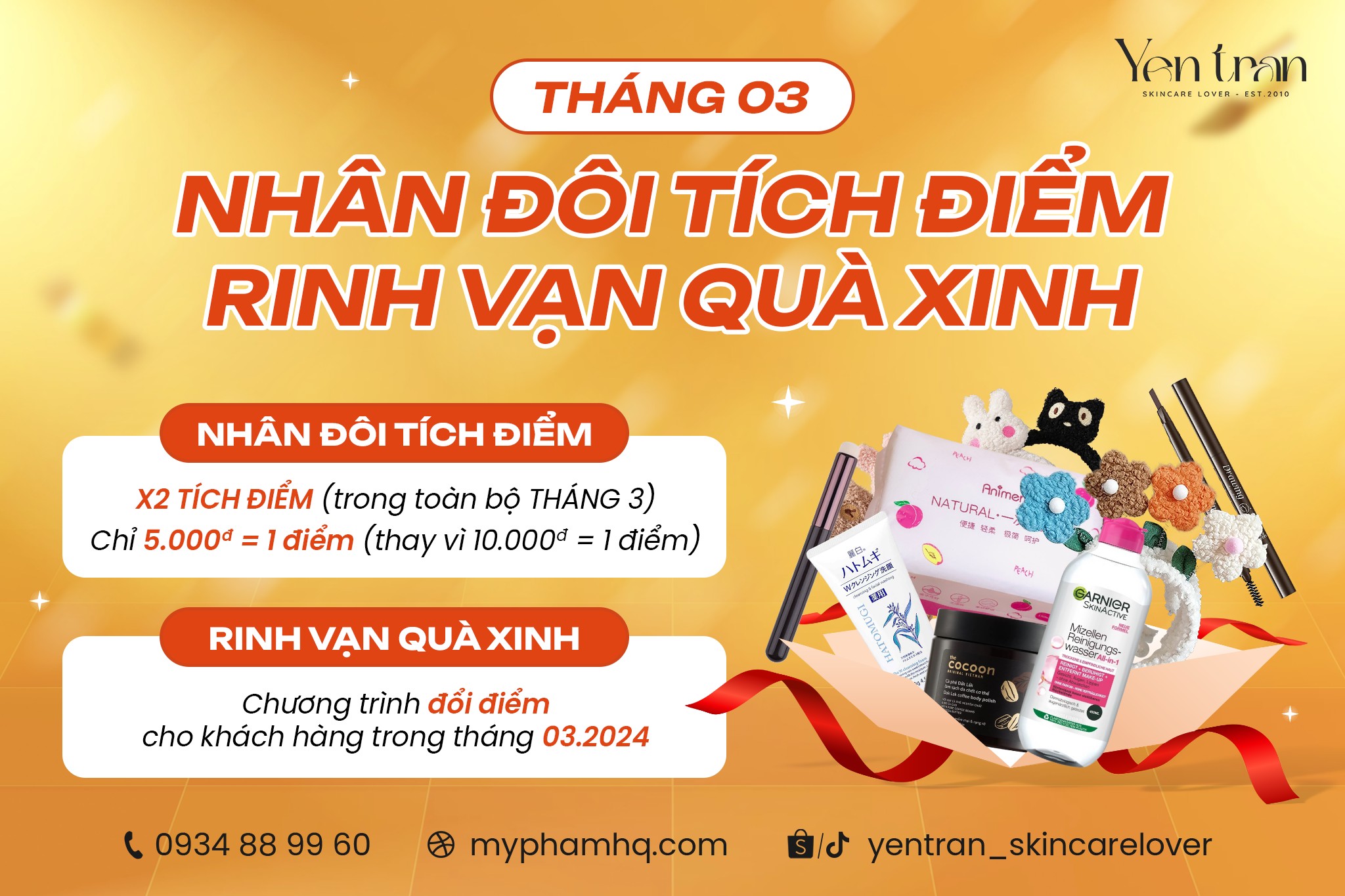 Tháng 3 - Nhân đôi tích điểm, Rinh Vạn Quà Xinh