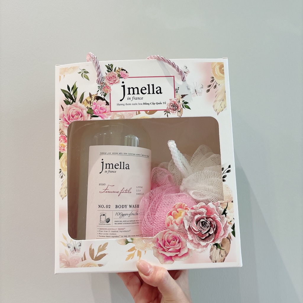 Set Sữa Tắm Jmella 1000ml - Kèm Bông Tắm