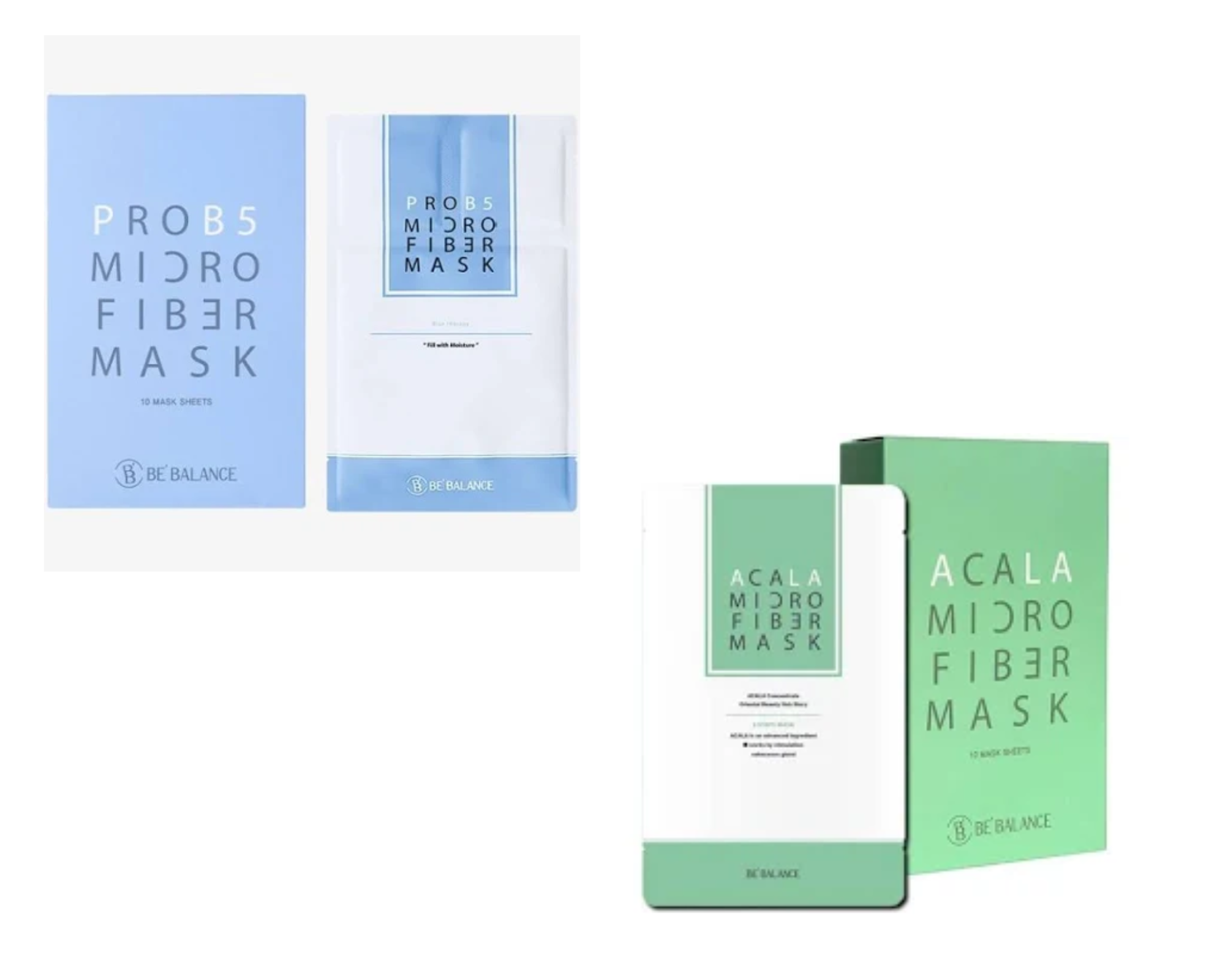 Combo 10 Mặt Nạ Vải Vi Sợi Micro Fiber Be Balance 3in1 (5 Xanh Dương, 5 Xanh Lá)