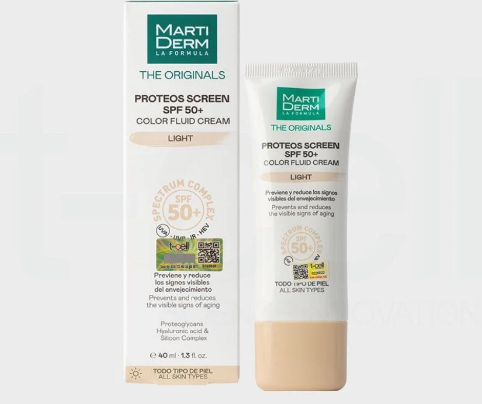 Kem Chống Nắng MartiDerm The Originals Proteos Screen SPF50+ Color Fluid Cream (Light) 40ml Công Ty