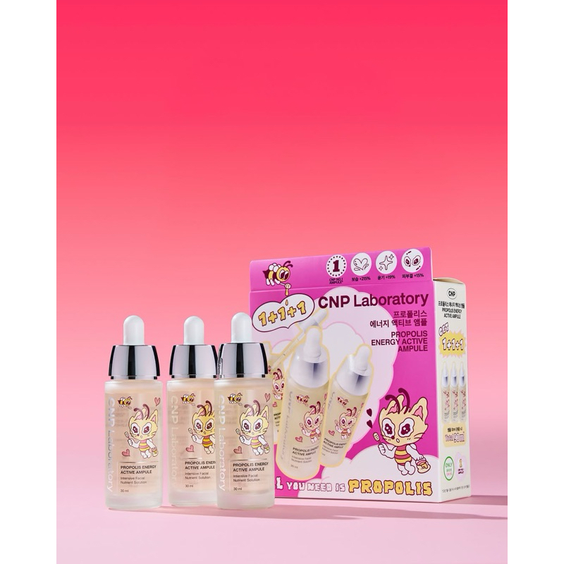 Set 3 Chai Serum Keo Ong Tái Tạo Phục Hồi Da CNP Laboratory Propolis Energy Active Ampule - 30ml