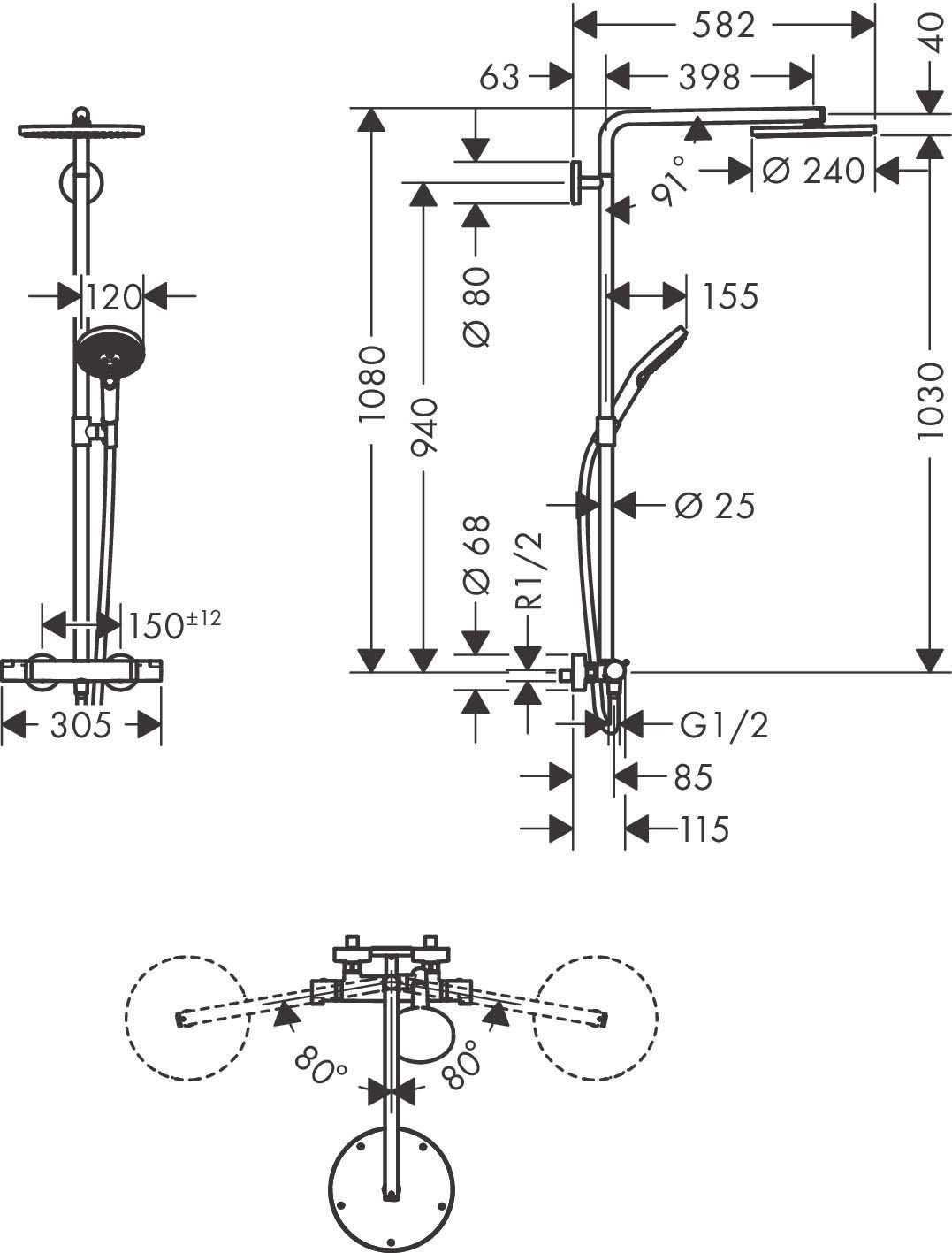 Sen tắm Hansgrohe Raindance Select S 240 | 27633670