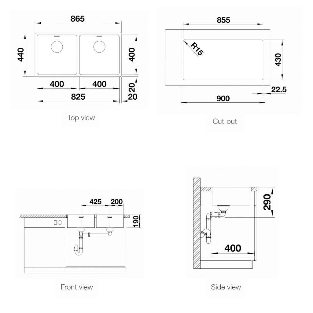 Chậu rửa bát Blanco Andano 400/400 U