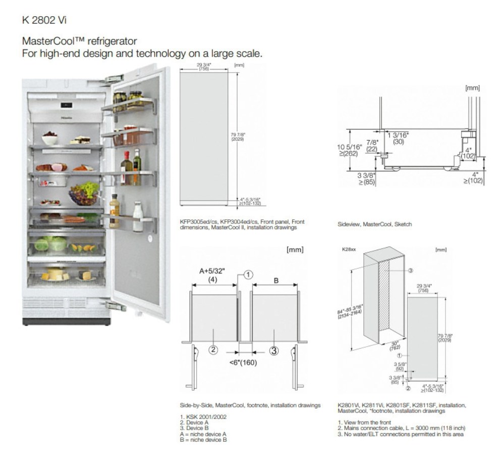  Tủ lạnh âm tủ Miele | K2802VI